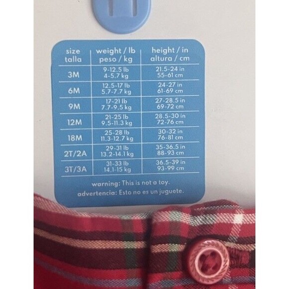 Carter's Christmas Girls 2 Piece Red Plaid Dress Festive With Undies NWT 9M - Picture 6 of 7